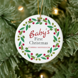 Baby första julens anpassade namn Photo Julgransprydnad Keramik