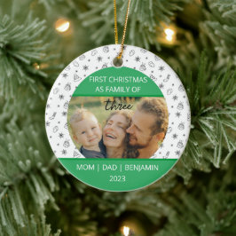 Baby första julfamiljen på tre Anpassningsbar Julgransprydnad Keramik