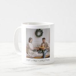 Baby första julfamiljens fotopaké kaffemugg