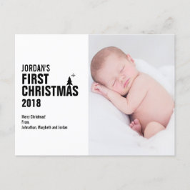 Baby första julfotkort helg vykort