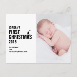 Baby första julfotkort helg vykort