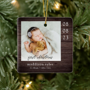 Baby Första julfoto Julgransprydnad Keramik