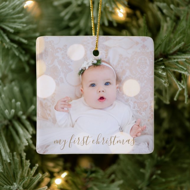 Baby Första julfoto Julgransprydnad Keramik (Träd)