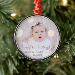 Baby Första julfoto Julgransprydnad Metall