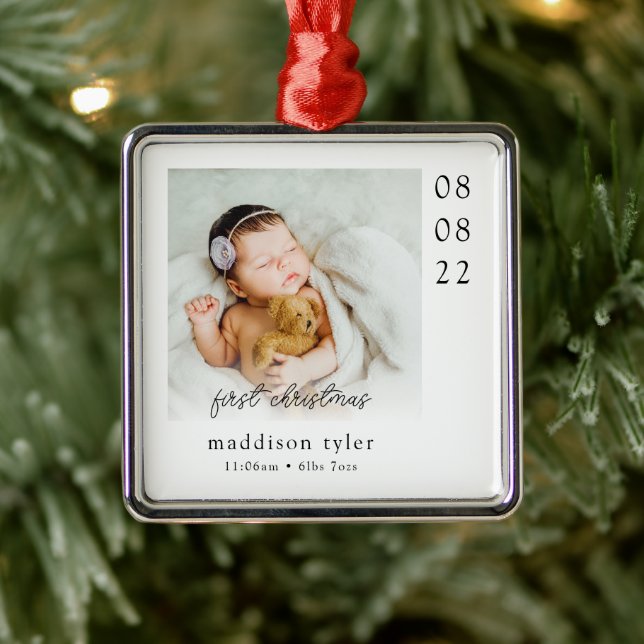 Baby Första julfoto Julgransprydnad Metall (Träd)