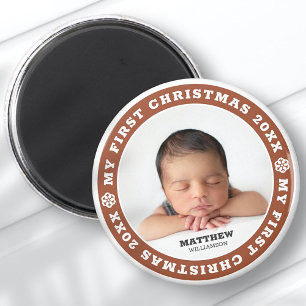 Baby första julfoto magnet