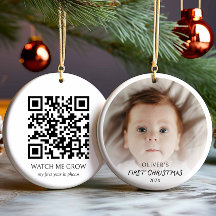 Baby första julfoto med QR-kod