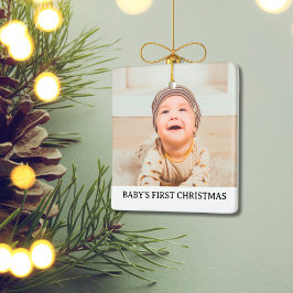 Baby första julfoto Namn år Julgransprydnad Keramik