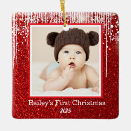 Baby första julfoto Namn Julgransprydnad Keramik
