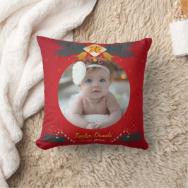 Baby Första julfoto och Namn Kudde