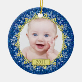 Baby Första julfoto Ornament - Snöflingor