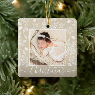 Baby Första julfoto på Elfenbenskusten Julgransprydnad Keramik