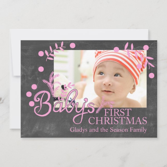 Baby första julfotokortet inbjudningar (Framsida)