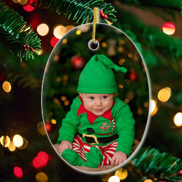 Baby första julfotopall Namn år Julgransprydnad Keramik
