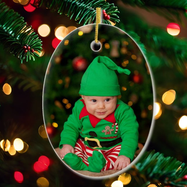 Baby första julfotopall Namn år Julgransprydnad Keramik (Skapare uppladdad)