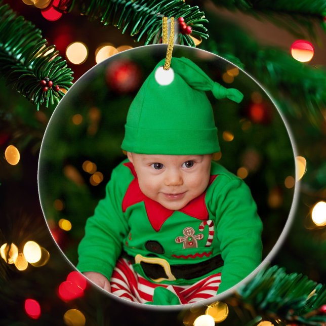 Baby första julfotopall Namn Julgransprydnad Keramik (Skapare uppladdad)