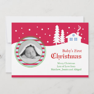 Baby första julfotoport julkort