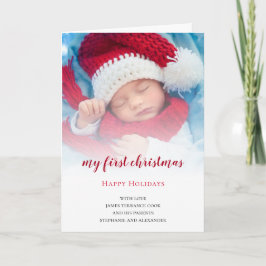 Baby första julfotoutlägg helgkort