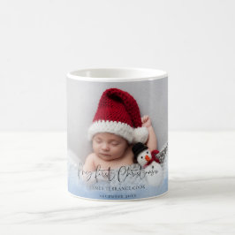 Baby första julfotoutlägg kaffemugg