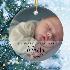 Baby Första julfotoutskript Julgransprydnad Keramik