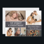 Baby första julfotskollokal tack kort<br><div class="desc">Gratulera till glädjen och på babyen i första julen med Baby första julklapp - tack för ditt kort. Den här platta blanketten med helgdag-hjärtan gör det möjligt för dig att de dyrbara stunderna i din nyfödds första jul med familj och vänner, och sprida bra glädje och uttrycka din tacksamhet. Den...</div>