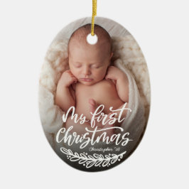 Baby Första julfotto Anpassningsbar Julgransprydnad Keramik