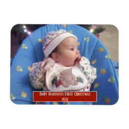 Baby Första julfotto Personlig Magnet