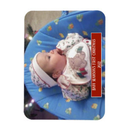 Baby Första julfotto Personlig Magnet