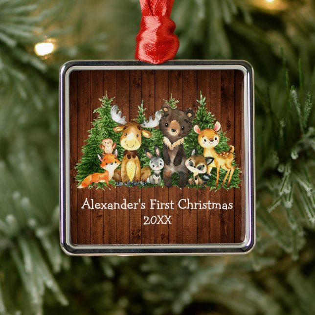 Baby Första julgransdjuren Rustic Julgransprydnad Metall (Träd)