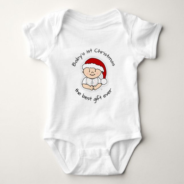 Baby Första julhälsans bästa gåft någonsin Onesis T Shirt (Framsida)