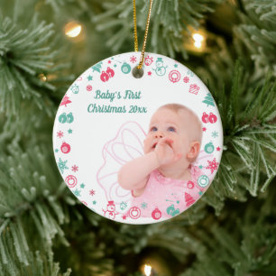 Baby första julhelgen Anpassningsbar Photo jul Julgransprydnad Keramik
