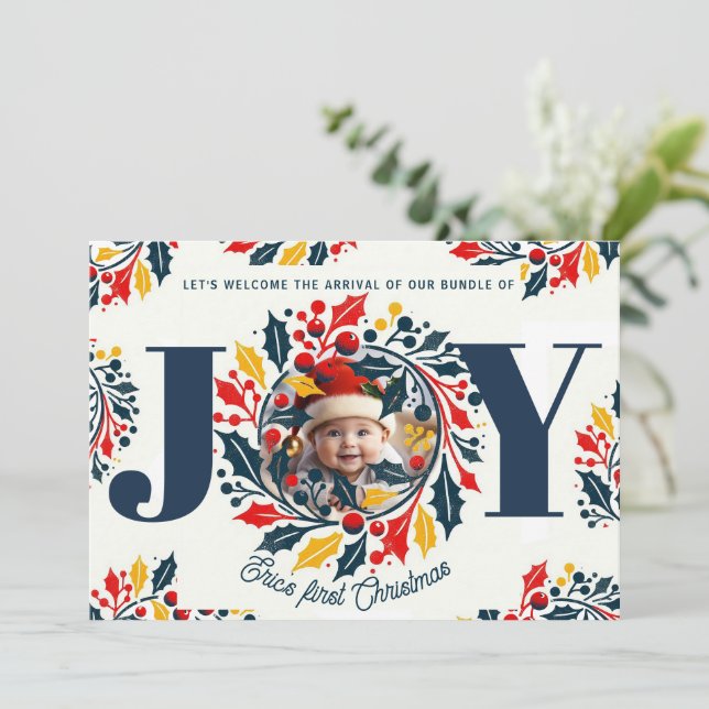 Baby Första julhelgen - JY Wand 2 Julkort (Stående Fram)