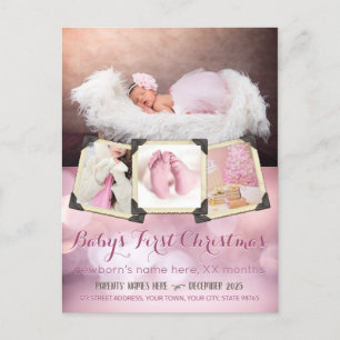 Baby första julinstagram Foton Girly Rosa Helg Vykort