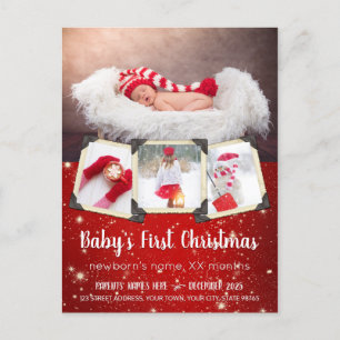 Baby första julinstagram Foton Starry Red Helg Vykort