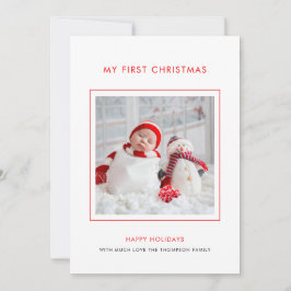 Baby första julklapp för minimalistkort för fotopa julkort