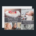 Baby första julklapp Photo collage Inbjudningar<br><div class="desc">Hämta magin i din baby första jul med den här charmerande och anpassadet fotosamlingsinbjudan. Designat med ett tema i kretskortet kan du anpassa kortet med snygga foton av ditt nyfödda barn. Fira denna speciella milstolpe genom att dela glädjen och upphetsningen hos din baby i julas med dina kära. Anpassa kortet...</div>