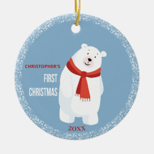 Baby Första julklappen Polar Björn Julgransprydnad Keramik