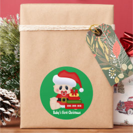 Baby Första julklistermärke Runt Klistermärke