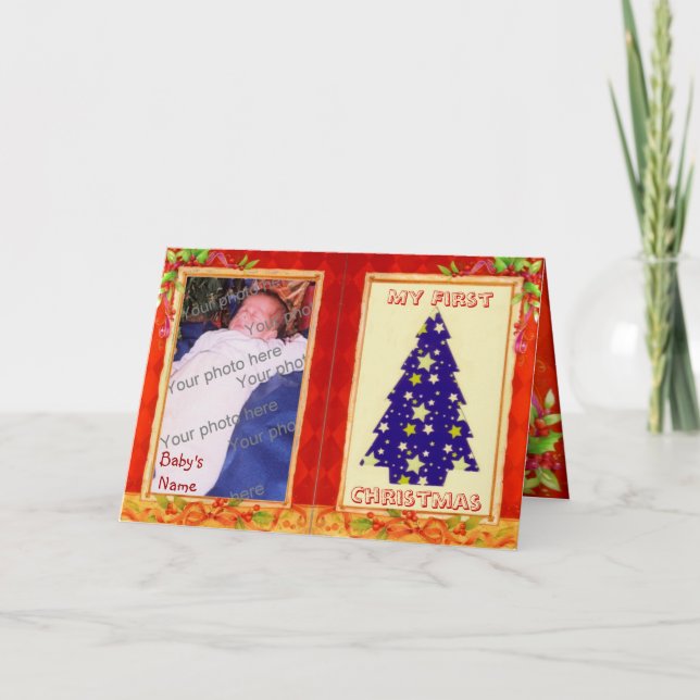 Baby första julkort helgkort (Framsida)
