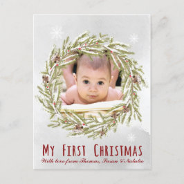 Baby första julkort med foto helg vykort