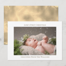 Baby första julmodernt enkelt fotokort
