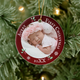 Baby första julnamn Rustic red Julgransprydnad Keramik