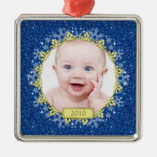 Baby Första julprydnad | Blue Snöflingor Julgransprydnad Metall
