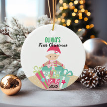 🎄 Baby första julprydnad | Flickdesign
