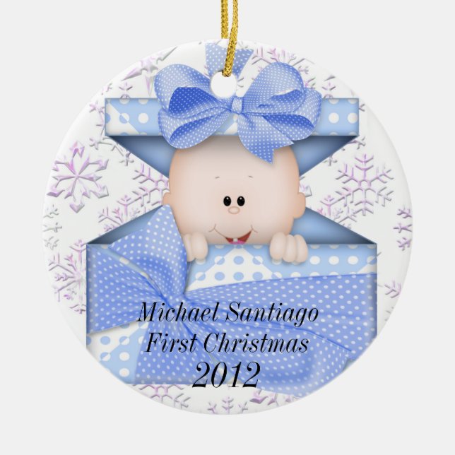 Baby första julprydnad julgransprydnad keramik (Framsidan)