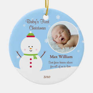 Baby första julprydnad julgransprydnad keramik