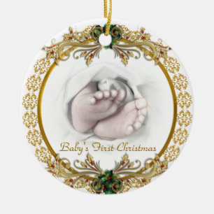 Baby första julprydnad julgransprydnad keramik