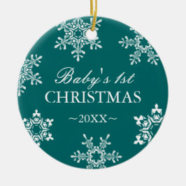 Baby första julprydnad julgransprydnad keramik