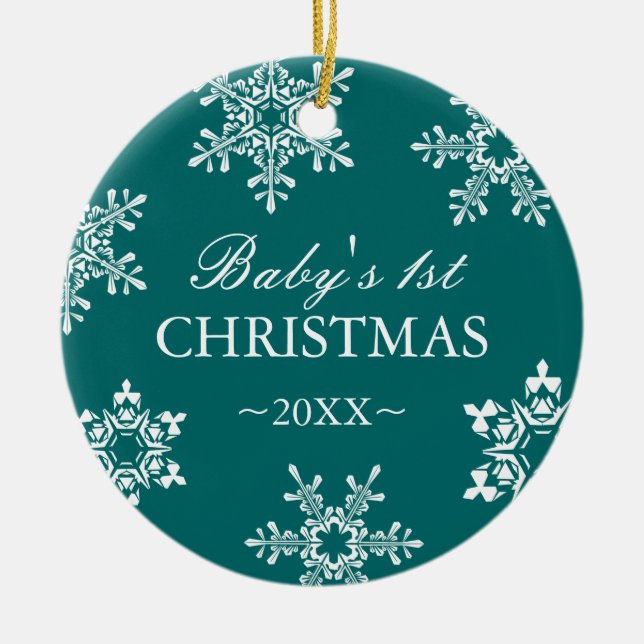 Baby första julprydnad julgransprydnad keramik (Framsidan)