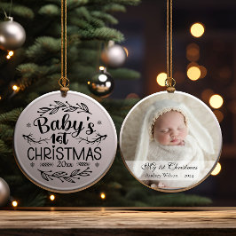 Baby första julprydnad med Bild Julgransprydnad Keramik
